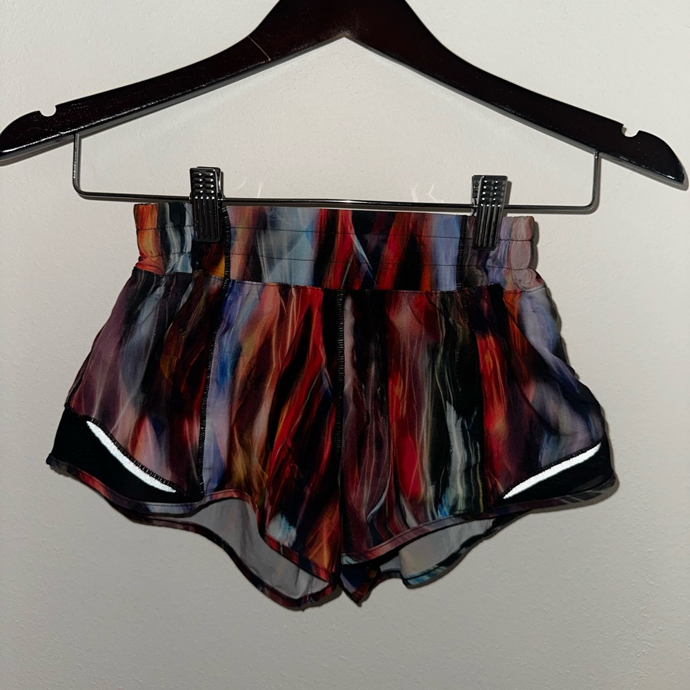 Colorful Lululemon shorts, Hotty Hot, NWOT